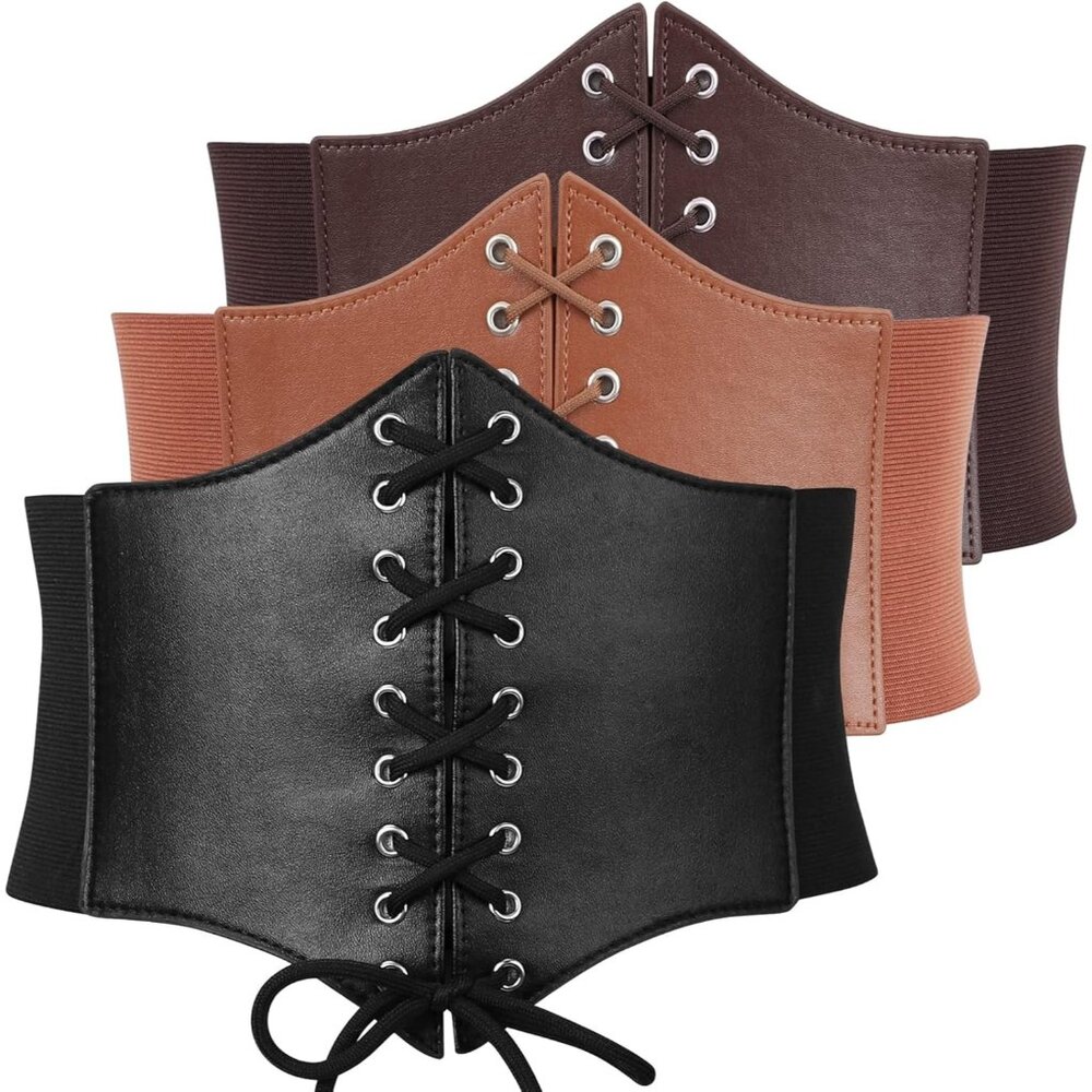 CORSET Belt for Women 03 Black+brown+coffee